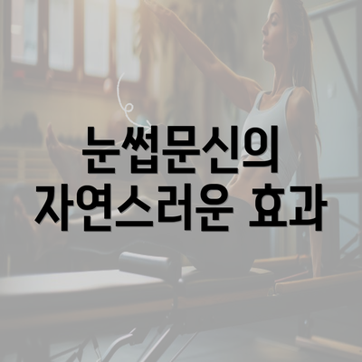 눈썹문신의 자연스러운 효과