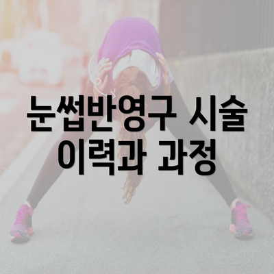 눈썹반영구 시술 이력과 과정