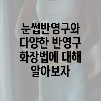 눈썹반영구와 다양한 반영구 화장법에 대해 알아보자