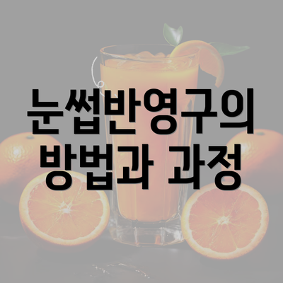 눈썹반영구의 방법과 과정