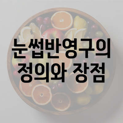 눈썹반영구의 정의와 장점