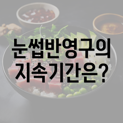 눈썹반영구의 지속기간은?