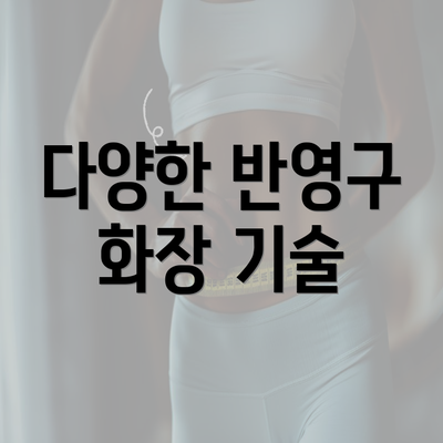 다양한 반영구 화장 기술