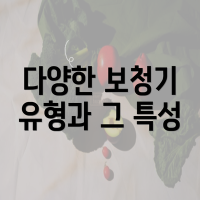 다양한 보청기 유형과 그 특성