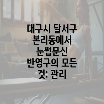 대구시 달서구 본리동에서 눈썹문신 반영구의 모든 것: 관리