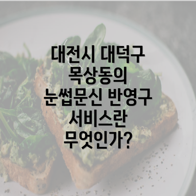 대전시 대덕구 목상동의 눈썹문신 반영구 서비스란 무엇인가?