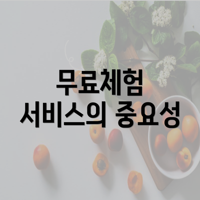 무료체험 서비스의 중요성