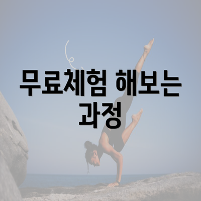 무료체험 해보는 과정