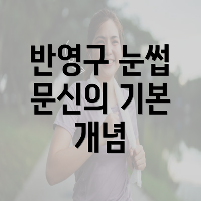 반영구 눈썹 문신의 기본 개념