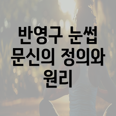 반영구 눈썹 문신의 정의와 원리