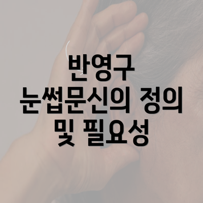 반영구 눈썹문신의 정의 및 필요성