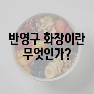 반영구 화장이란 무엇인가?