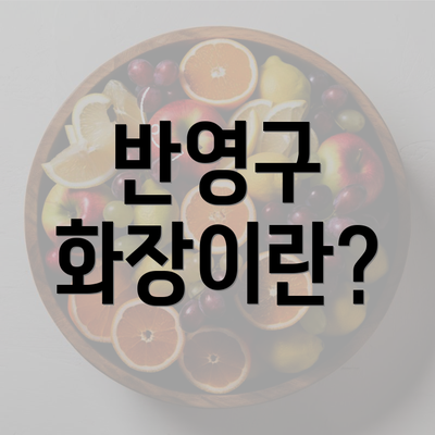 반영구 화장이란?