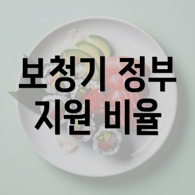 보청기 정부 지원 비율