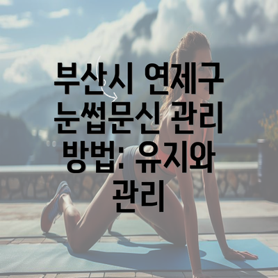 부산시 연제구 눈썹문신 관리 방법: 유지와 관리