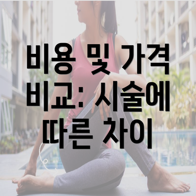 비용 및 가격 비교: 시술에 따른 차이