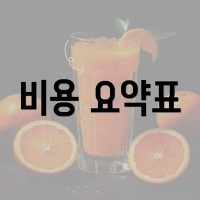 비용 요약표