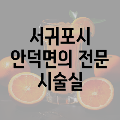 서귀포시 안덕면의 전문 시술실