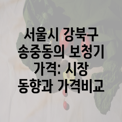 서울시 강북구 송중동의 보청기 가격: 시장 동향과 가격비교