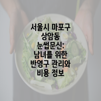 서울시 마포구 상암동 눈썹문신: 남녀를 위한 반영구 관리와 비용 정보