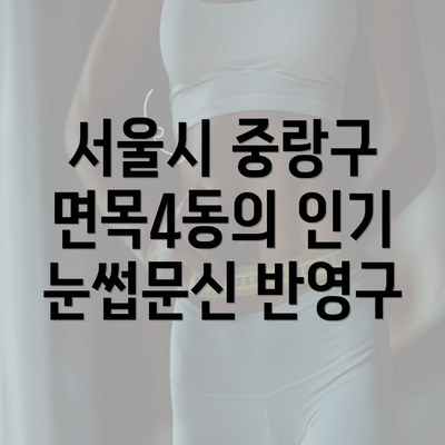 서울시 중랑구 면목4동의 인기 눈썹문신 반영구