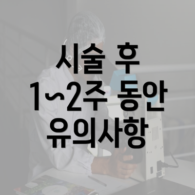 시술 후 1~2주 동안 유의사항