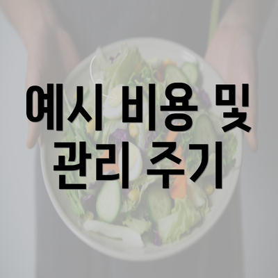 예시 비용 및 관리 주기