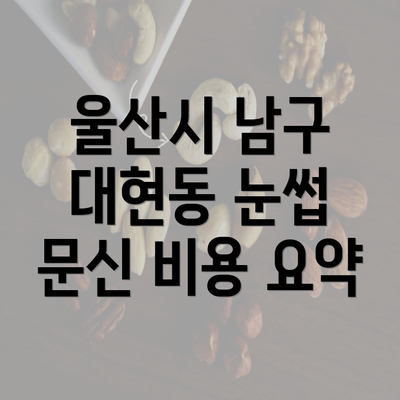 울산시 남구 대현동 눈썹 문신 비용 요약