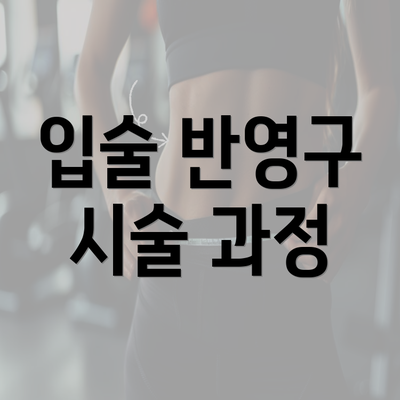 입술 반영구 시술 과정