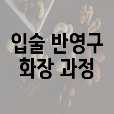 입술 반영구 화장 과정