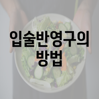 입술반영구의 방법