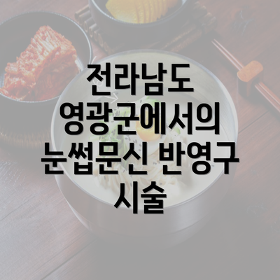 전라남도 영광군에서의 눈썹문신 반영구 시술