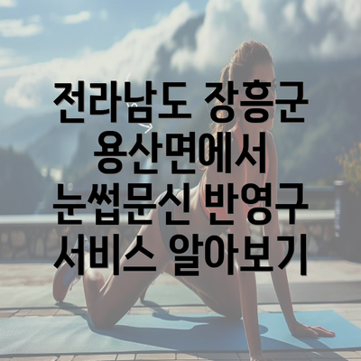 전라남도 장흥군 용산면에서 눈썹문신 반영구 서비스 알아보기