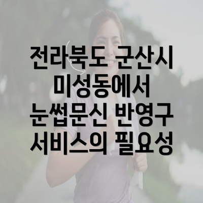 전라북도 군산시 미성동에서 눈썹문신 반영구 서비스의 필요성