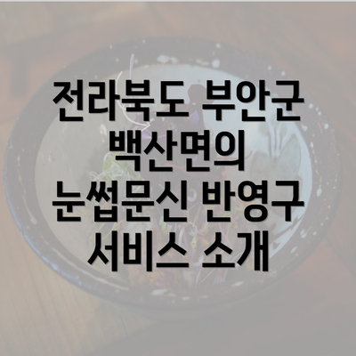 전라북도 부안군 백산면의 눈썹문신 반영구 서비스 소개