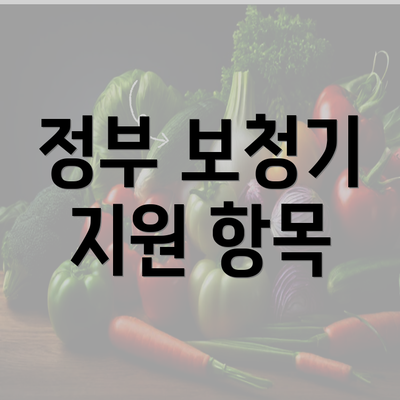 정부 보청기 지원 항목