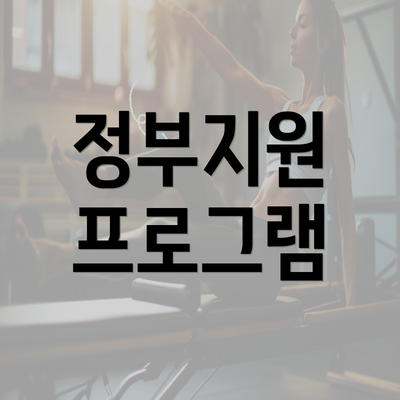 정부지원 프로그램