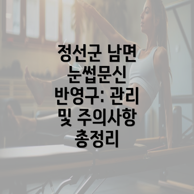 정선군 남면 눈썹문신 반영구: 관리 및 주의사항 총정리