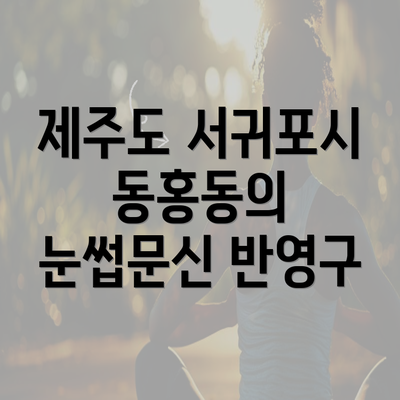 제주도 서귀포시 동홍동의 눈썹문신 반영구