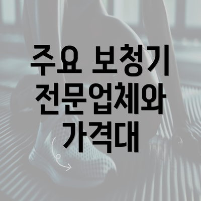 주요 보청기 전문업체와 가격대