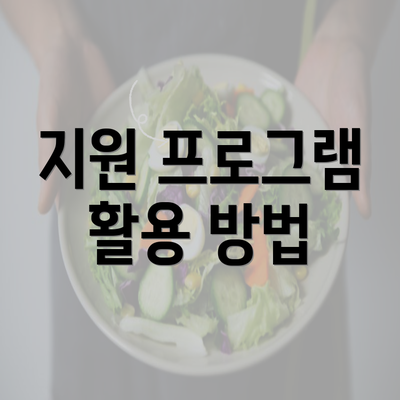 지원 프로그램 활용 방법