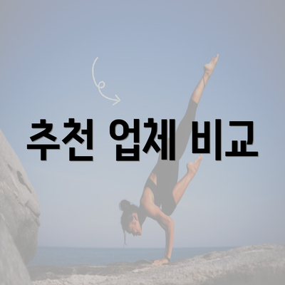 추천 업체 비교