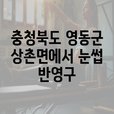 충청북도 영동군 상촌면에서 눈썹 반영구