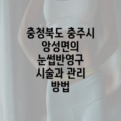 충청북도 충주시 앙성면의 눈썹반영구 시술과 관리 방법