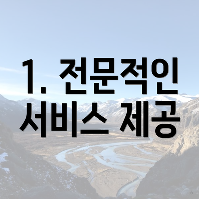 1. 전문적인 서비스 제공