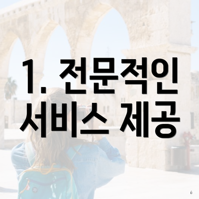 1. 전문적인 서비스 제공