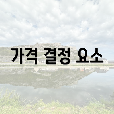 가격 결정 요소