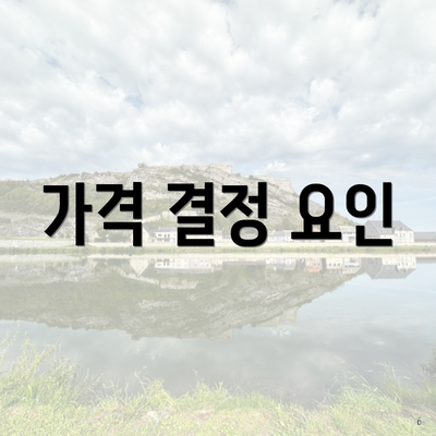 가격 결정 요인