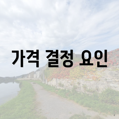 가격 결정 요인