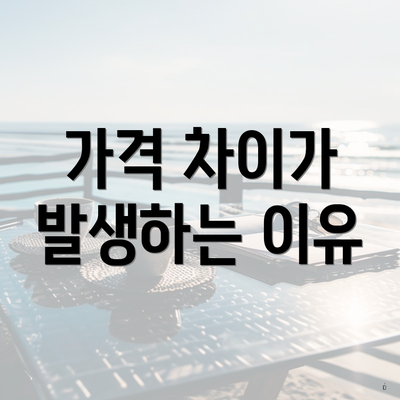 가격 차이가 발생하는 이유